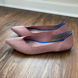 Rothy’s Points Shoes in Amber Metallic Herringbone Size 8